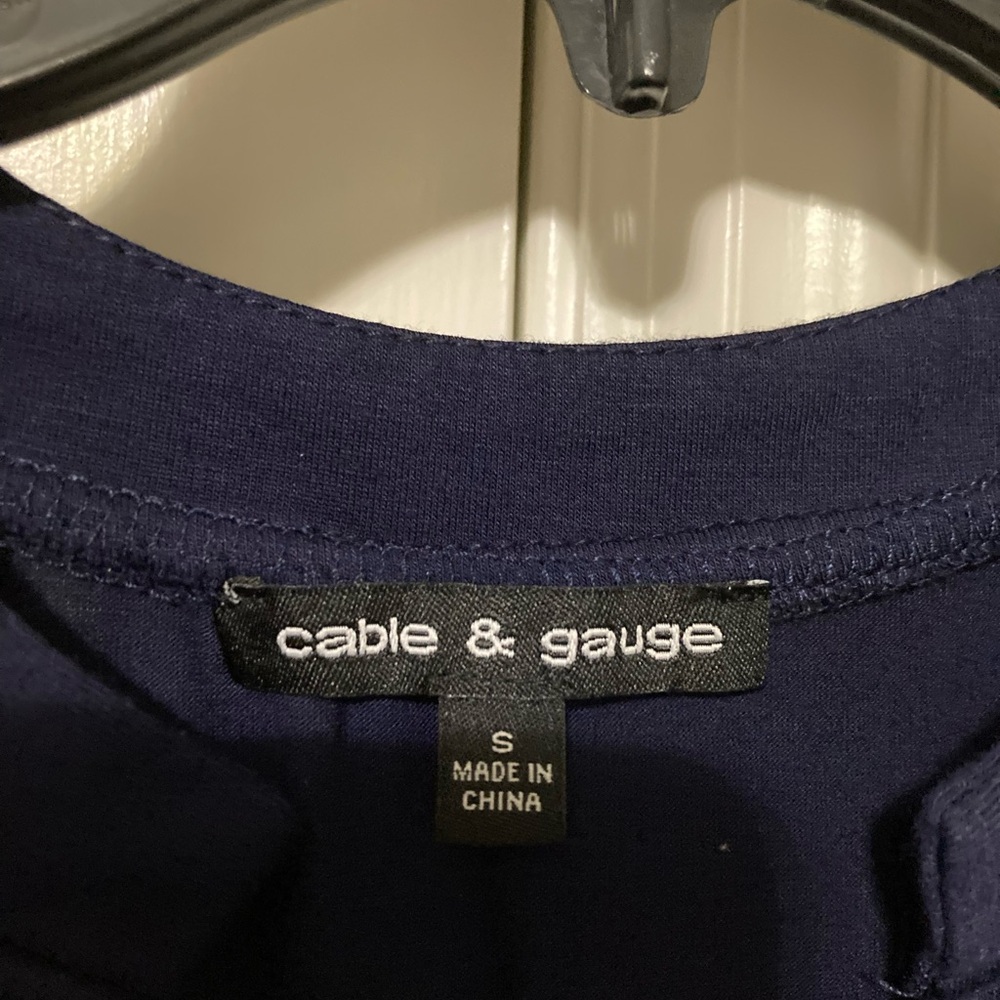 Cable & Gauge Navy Embroidered Blouse - Picture 3 of 3